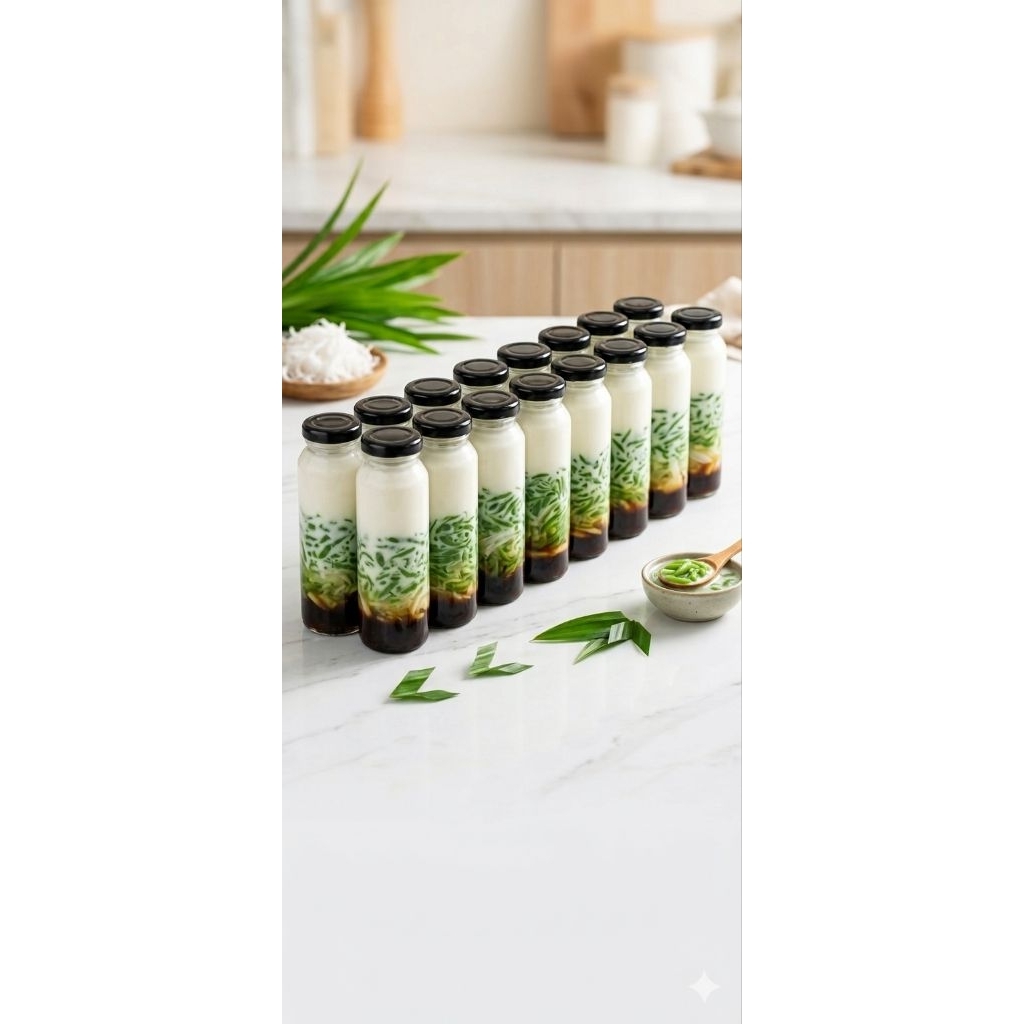 es cendol daun Suji gula aren asli 250 ml tanpa bahan pengawetj