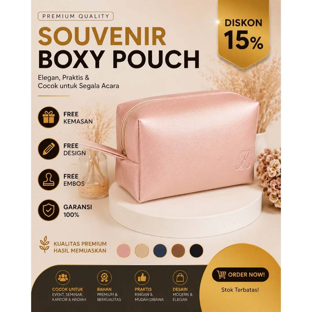 Souvenir Pernikahan Pouch Boxy Kemasan Standart Souvenir Nikah Souvenir Custom