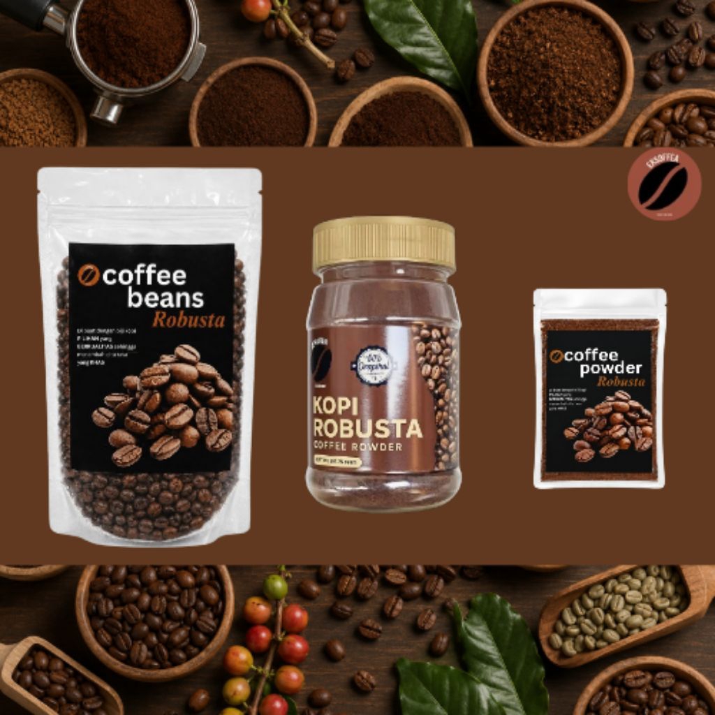 Kopi Robusta Bubuk dan Biji | Kopi Murni | Biji Kopi Premium dan Bubuk Kopi Premium