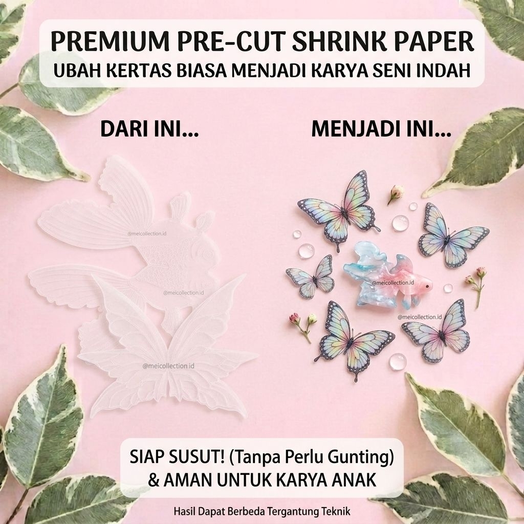 Shrink Paper PreCut Premium special cut sudah terpotong siap pakai model ikan koi kerajinan tangan d