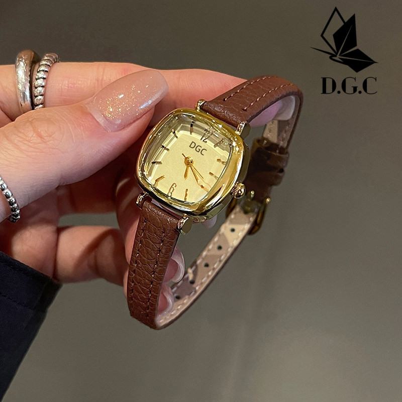 DGC 10617 Jam Tangan Wanita Strap Pu Analog Casual Desain Korea Minimalis Fashionable dgc jam tangan