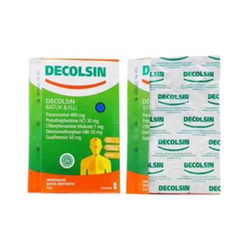 Decolsin 4 Kapsul - Obat Flu dan Demam dengan Paracetamol, Chlorpheniramine, Dextromethorphan