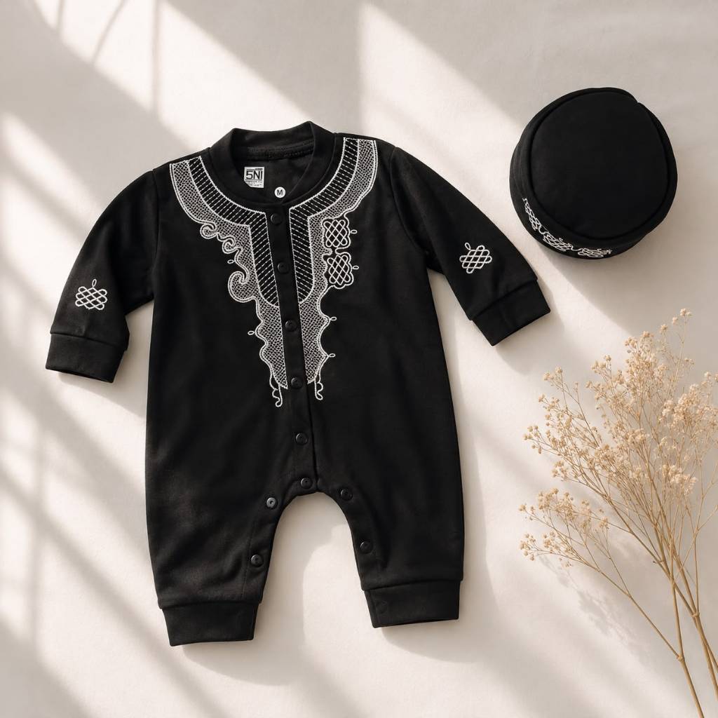 Baju Koko Bayi Laki Laki 0 6 12 Bulan Jumper Peci Bordir Black Panther Fahri Zayn Ezra Sarkoci Shorb