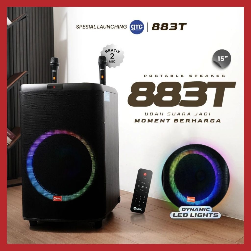 GMC 883T SPEAKER 15 INCH | 2 MIC WIRELESS
