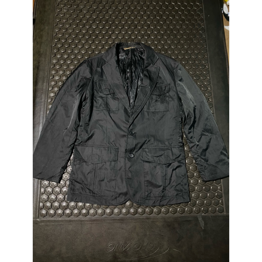 BLAZER JAS CASUAL HANGTEN HITAM PEKAT BAHAN SEMI PARASUT MEWAH BRANDED