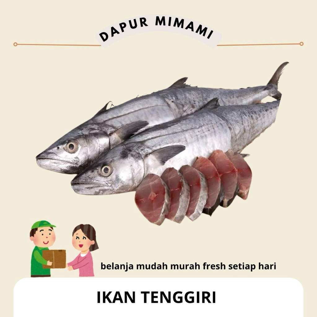Ikan Tenggiri Segar / Ikan Tenggiri Fresh Mentah Asli / Bahan Pempek Siomay Kerupuk Bakso Ikan