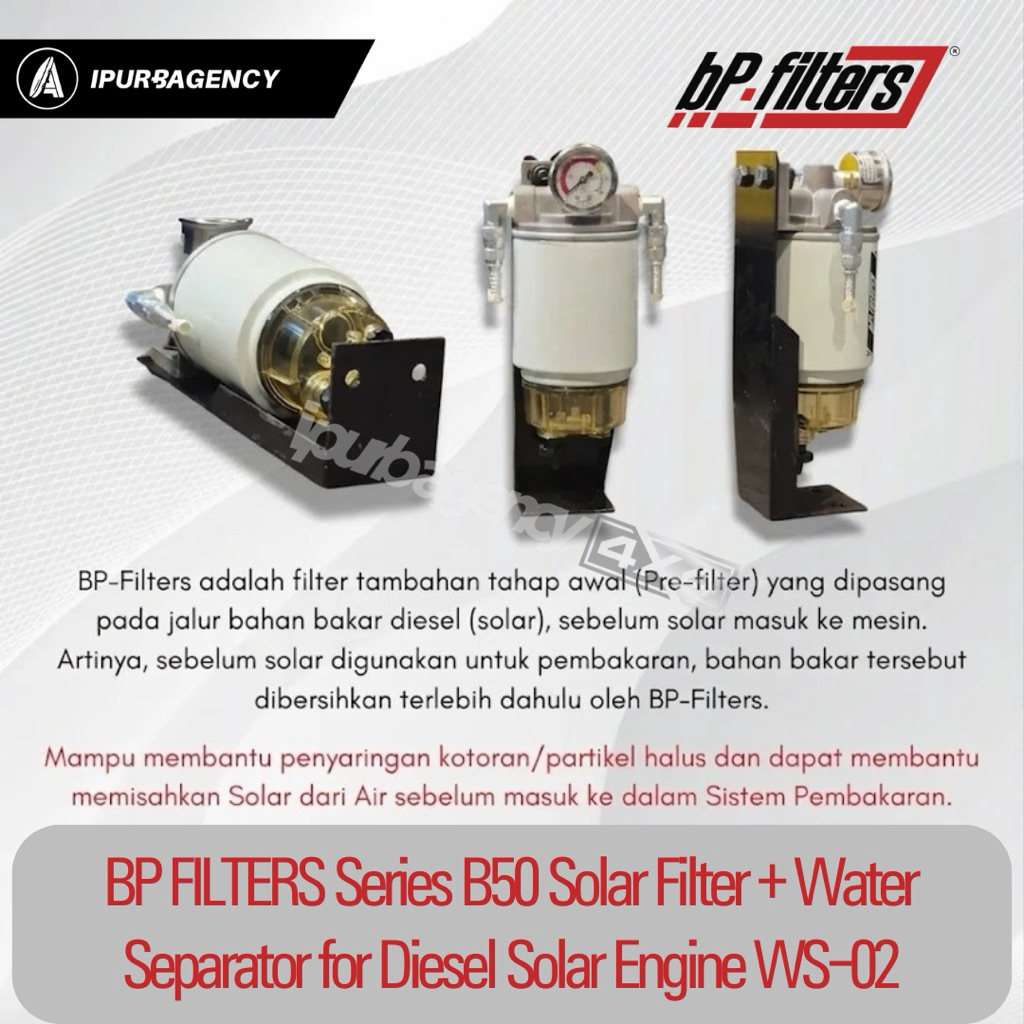 BP Filters B50 Solar Filter Series + Water Separator for Diesel Solar Engine WS-02 set