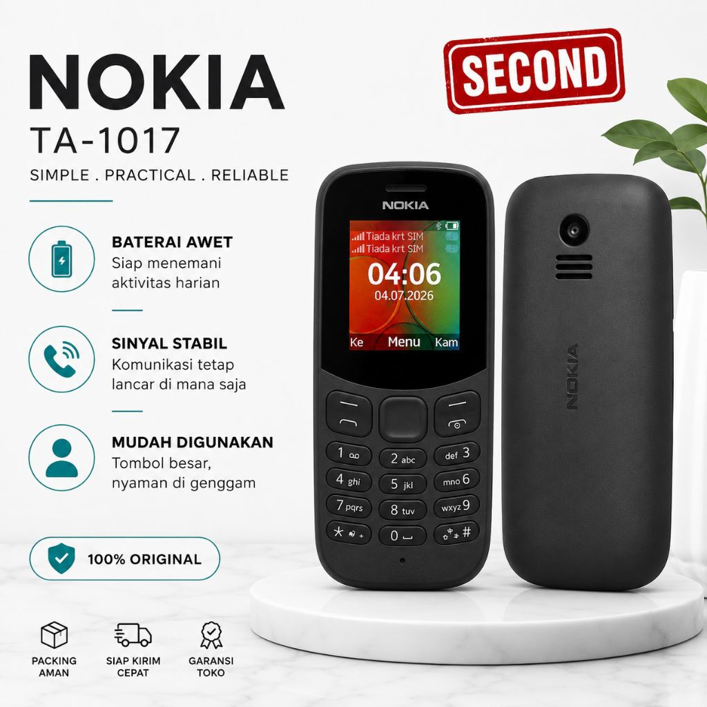 Nokia TA-1017 Original Second Normal | HP Jadul GSM | Kamera | Baterai Awet | Siap Pakai