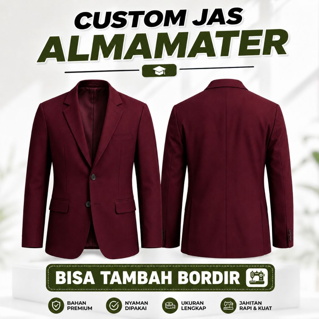 Jas almamater custom OSIS SMP SMA, Jas almamater custom bordir, Jas almamater custom logo, Jas almam