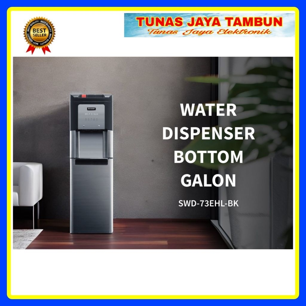 DISPENSER SHARP SWD 73 EHL BK / DISPENSER SHARP GALON BAWAH SWD 73 EHL-BK / SHARP SWD73EHL-BK