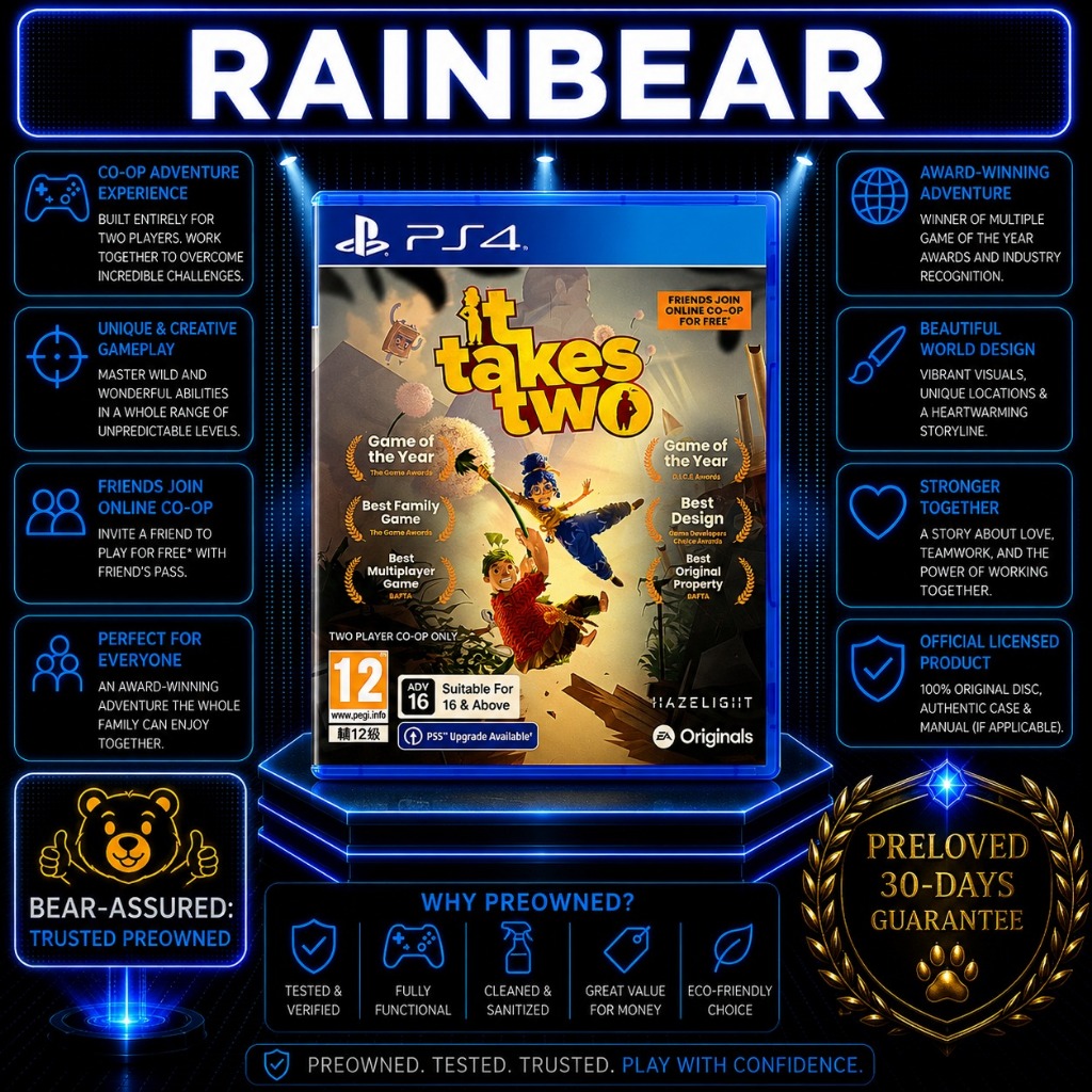 Bd Kaset It Takes Two PS4 Games Playstation PS5 Preloved Second