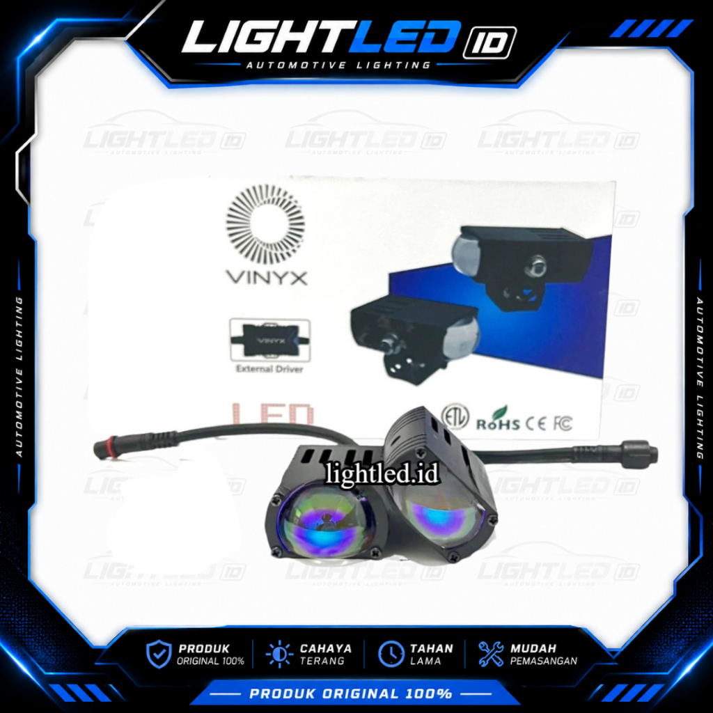 LAMPU TEMBAK VINYX GT1 D2 SLIM 2 WARNA 20 WATT ORIGINAL VINYX