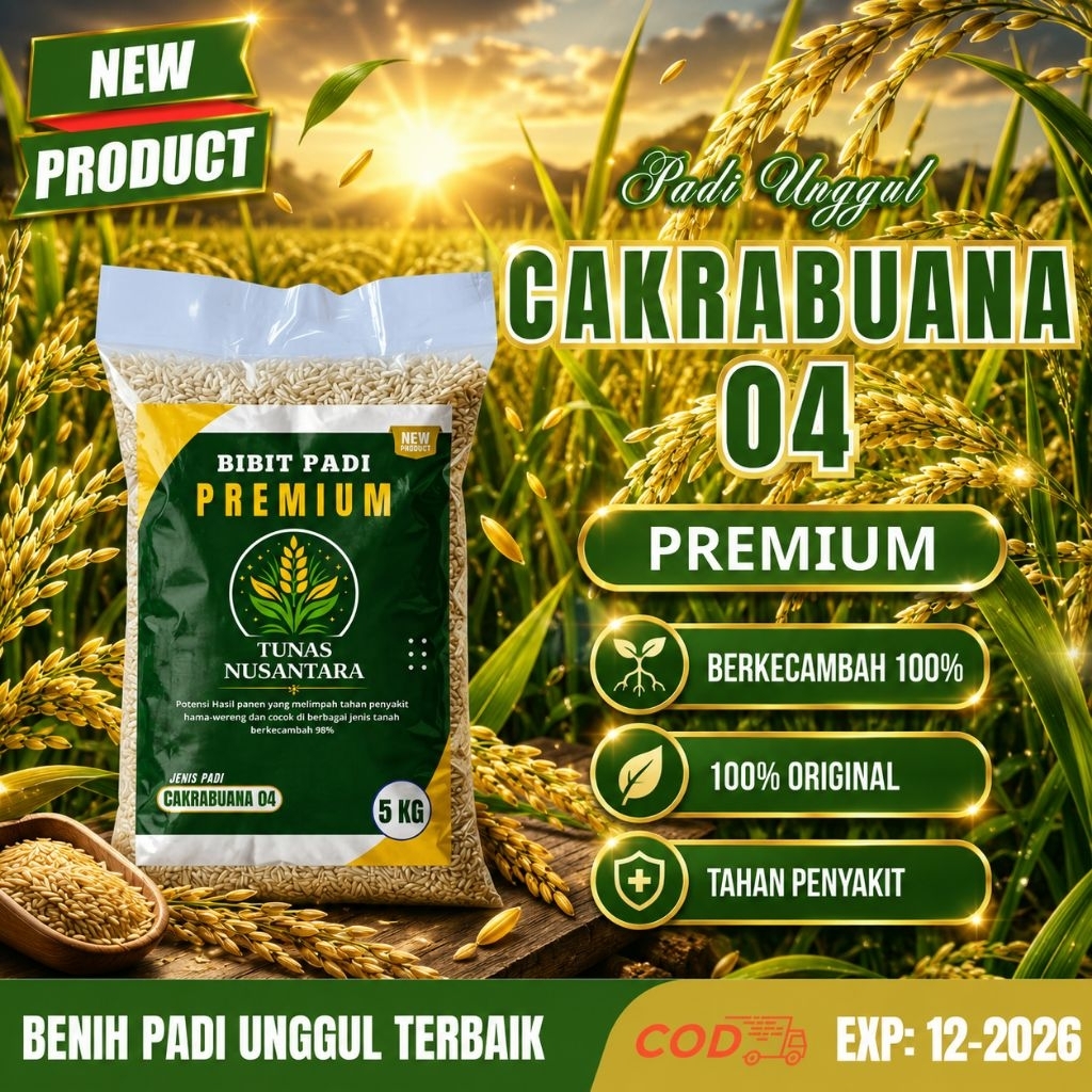 Benih padi unggul CAKRABUANA 04 kemasan 5kg original