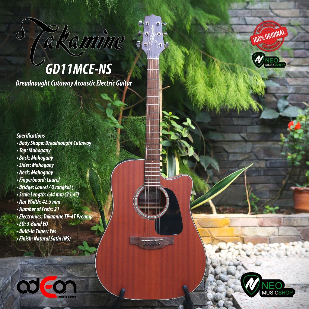 Takamine GD11MCE-NS Dreadnought Cutaway Acoustic Electric Guitar
