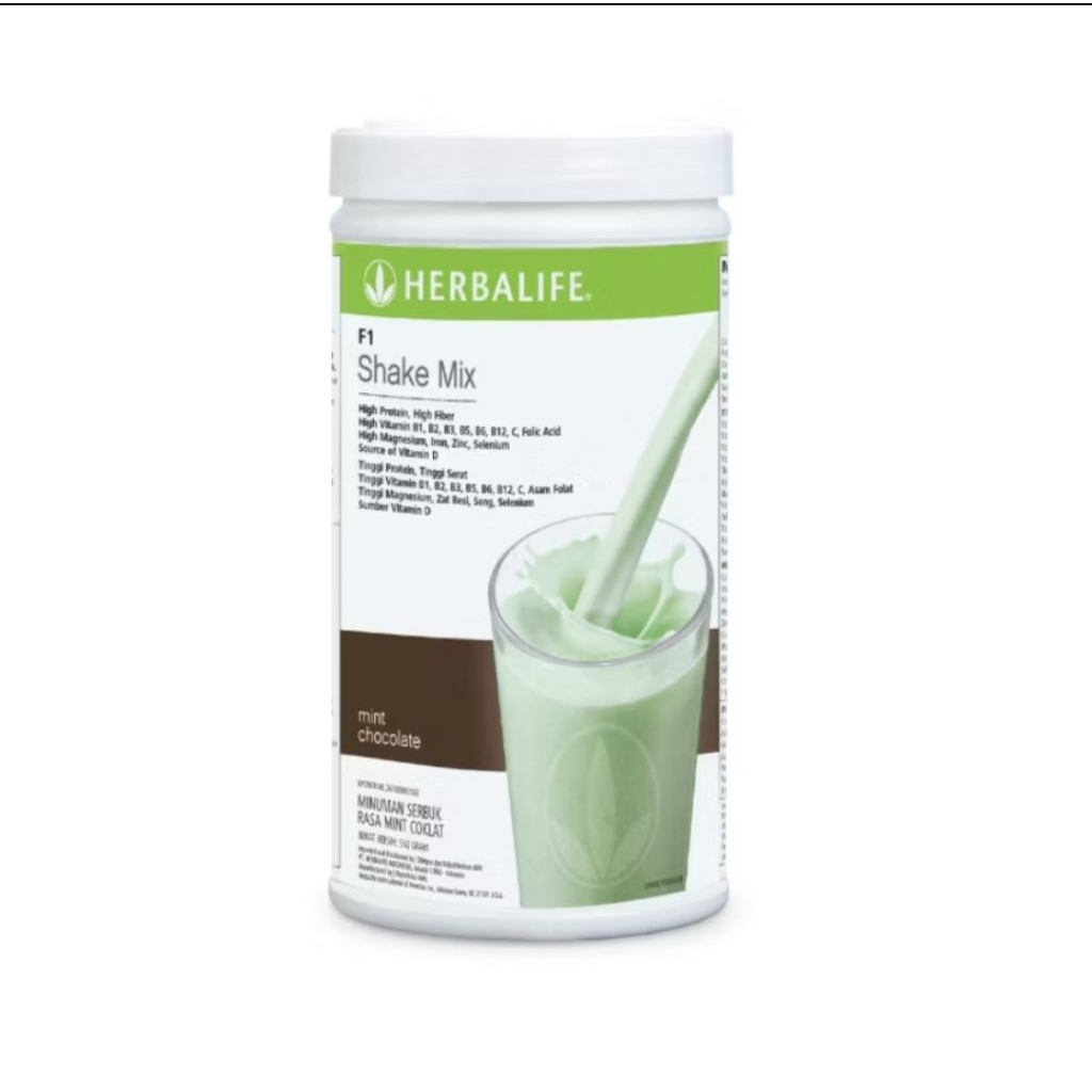 Herbalife Nutrition Formula 1 F1 Shake Mix Mint Chocolate Minuman Penambah Stamina Energi Penuh Sera