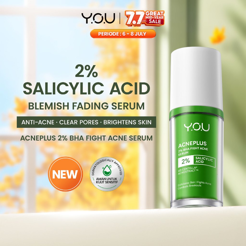YOU AcnePlus 2% BHA Fight Acne Serum Jerawat Kulit Berminyak Berjerawat Salicylic Acid Serum