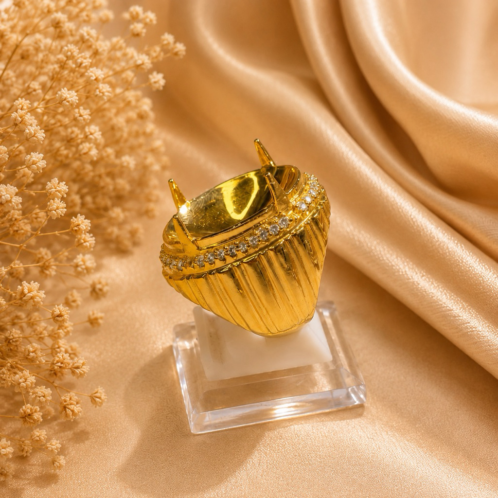 Ring/Emban Cincin Alpaka Super Jumbo - Oval 25x18 mm