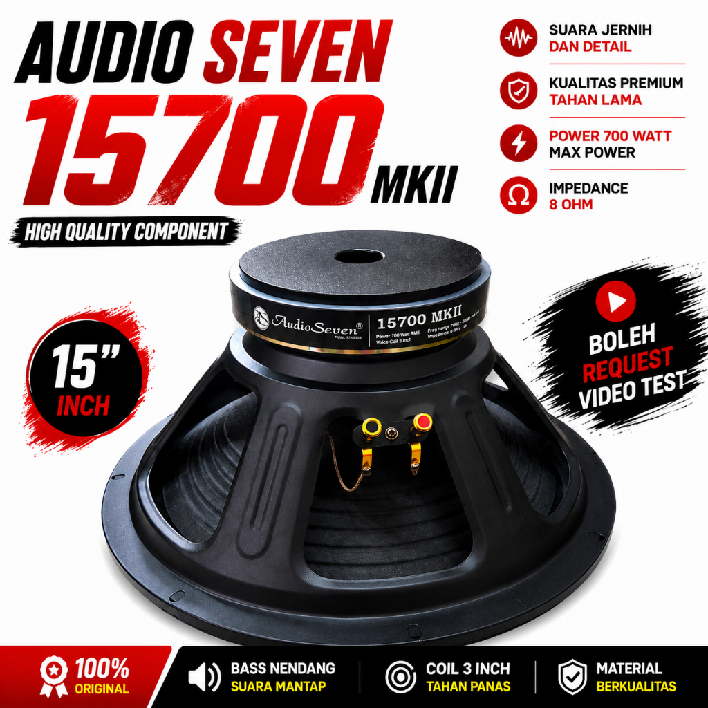 Komponen Speaker 15 Inch Audio Seven AS15 700 / AS15700 / AS 15700 Original