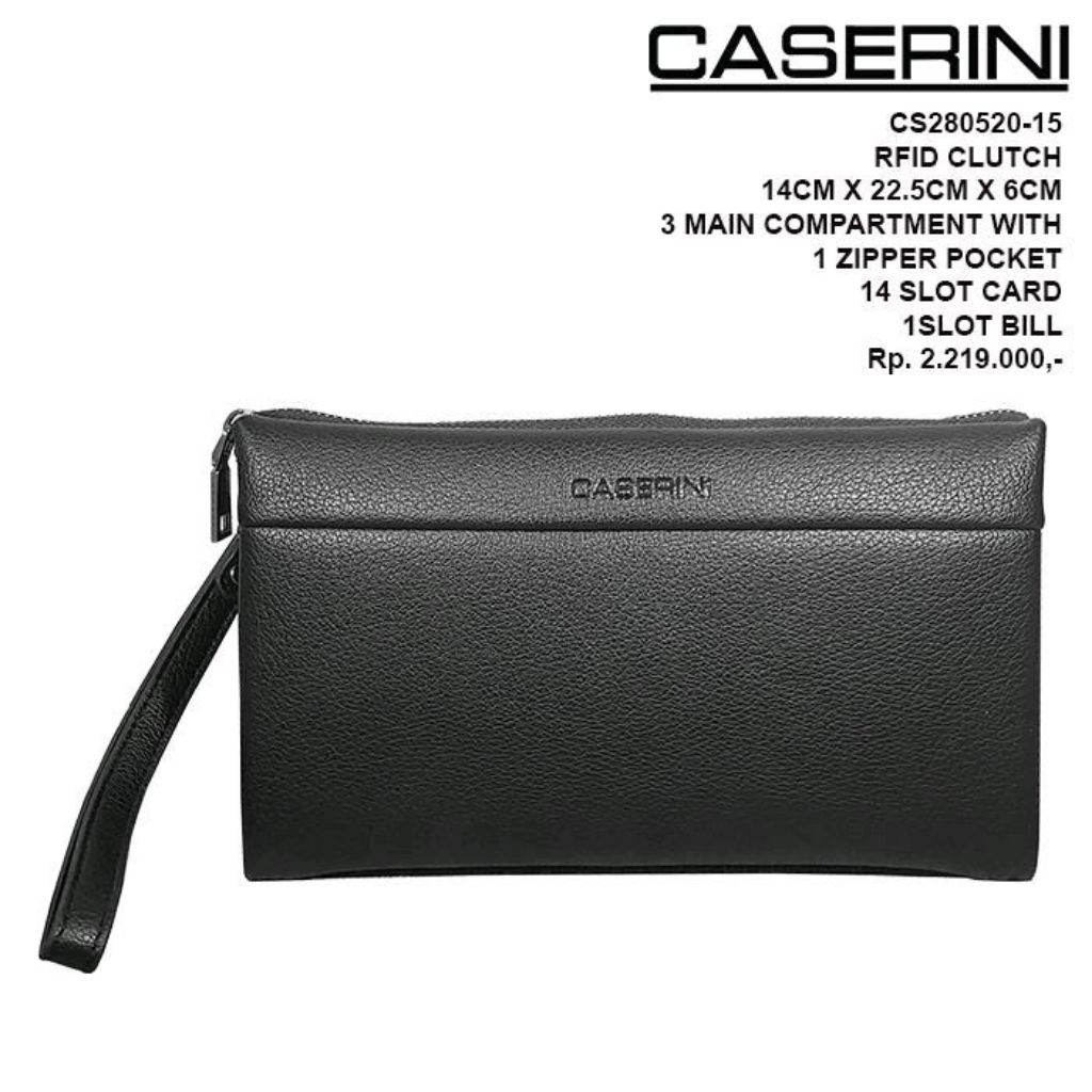 Caserini CS280520-15 Hand Bag Tas Tangan Pria Clutch multifungsi RFID Protection