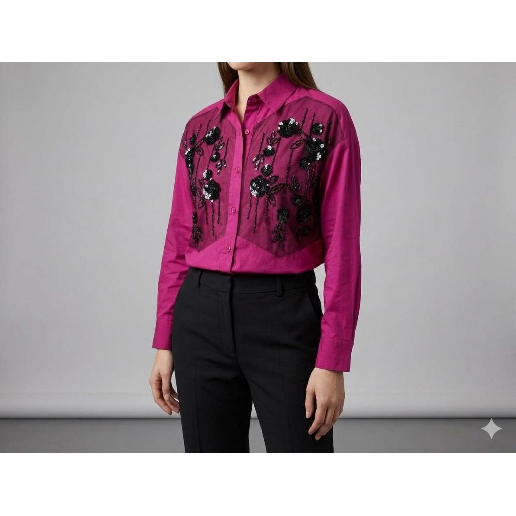 LYNFASHIONISTA-ATASAN KEMEJA WANITA KATUN IMPORT RENDA LACE MOTE/101