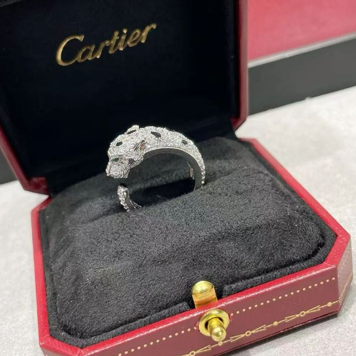 Yajin material Cartier Spotted Leopard Head Ring