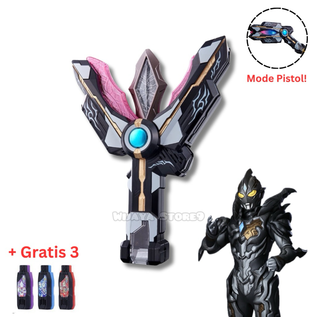 DX Black Sparklance Alat Berubah Ultraman Trigger Dark Pistol Senjata Ignis Ultraman Trigger GUTS