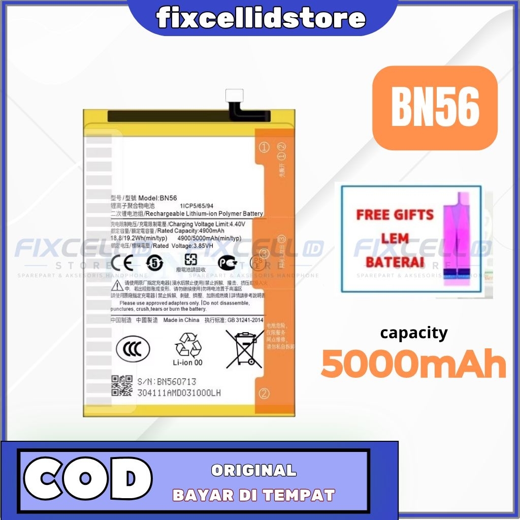 Batre Batrei Battery Xiaomi Redmi 9A Bn56 Batre Xiaomi Redmi 9C BN56 Original New 100%