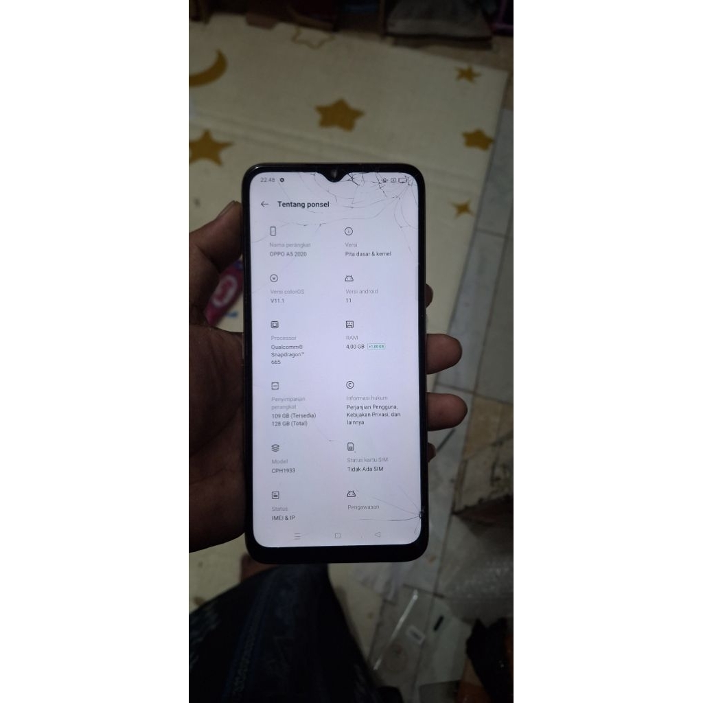 hp oppo a5 2020 ram 4/128 minus lcd retak tampa pola