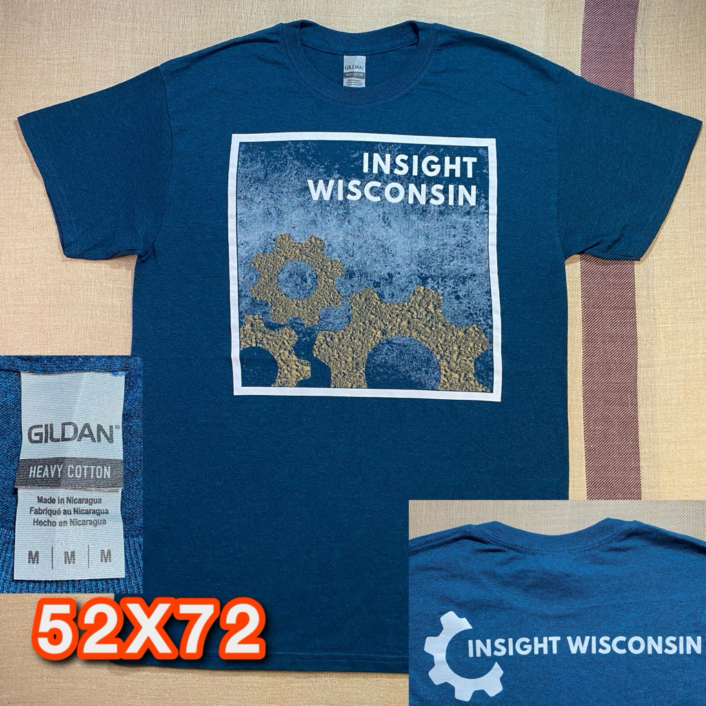 Kaos Gildan Heavy Cotton Insight Wisconsin Original Second Like New Size M