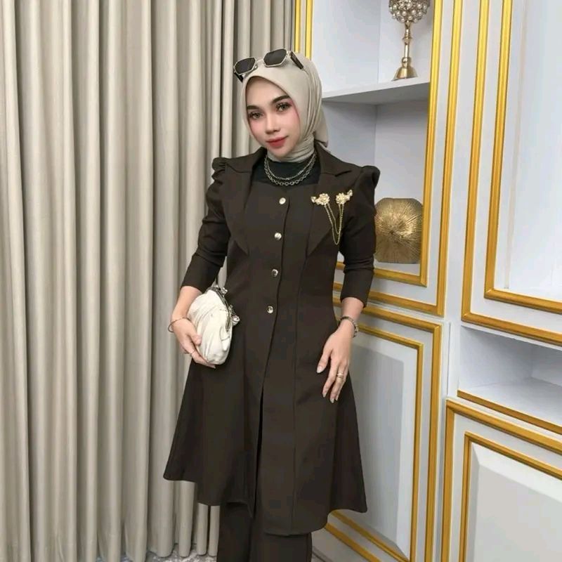 Bellalunabutik - Zivana Set Tunik Celana Cutbray Premium Wanita Terbaru 2026
