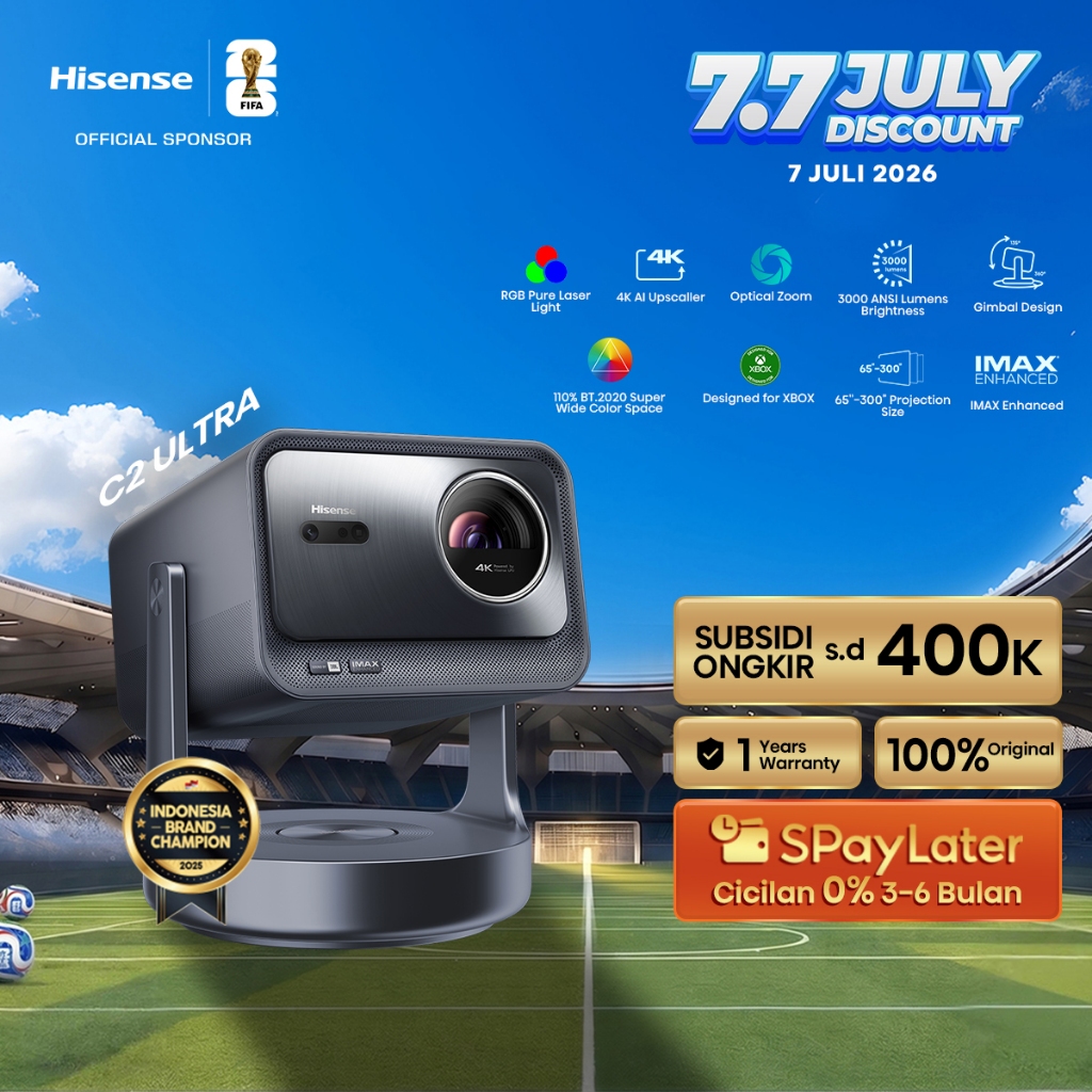 Hisense TV C2-ULTRA Trichromal Proyektor Max 300 inch IMAX Enhanced RGB Pure Laser Light Optical Zoo