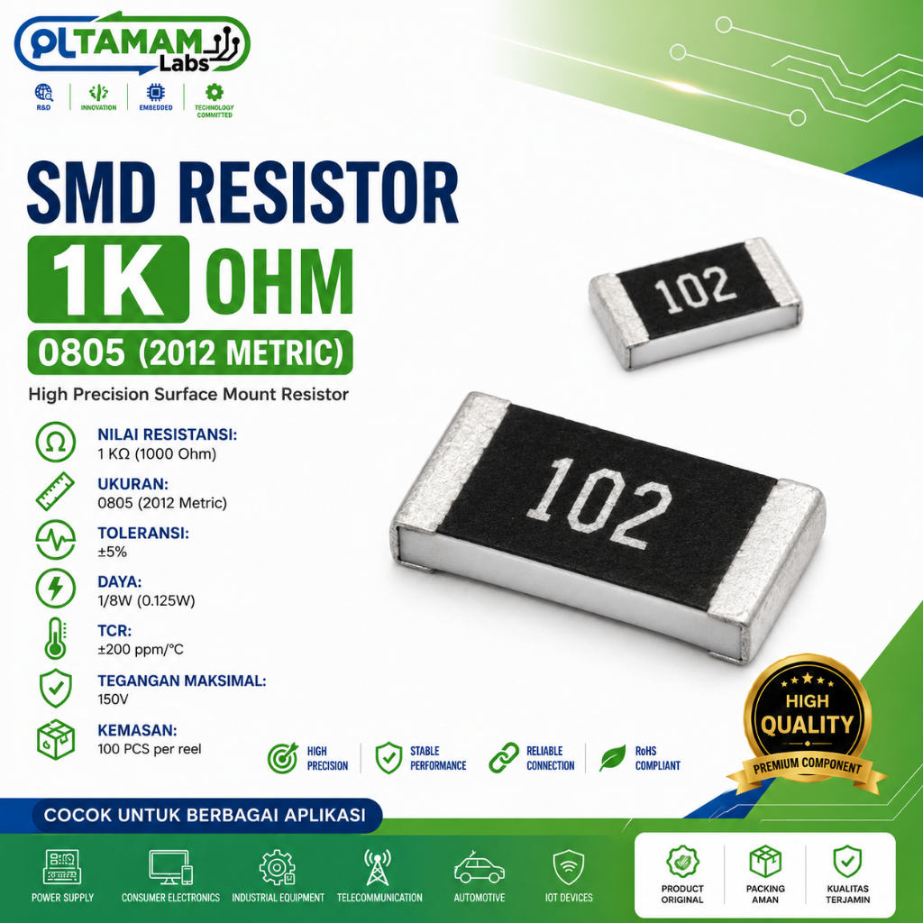 RESISTOR SMD 0805 1K, 10K, 100K