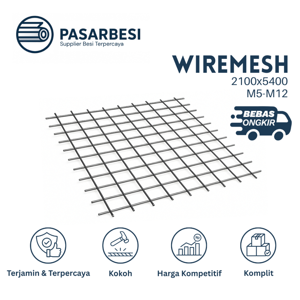 Wiremesh M5 - M12 Besi Cor Tulangan Beton Mesh Baja