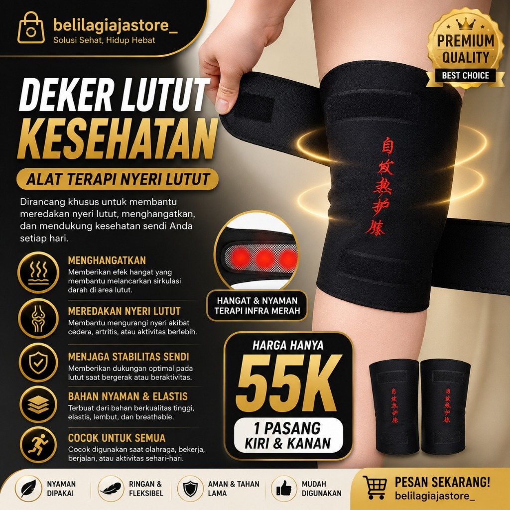Decker Lutut Nyeri Sendi Terapi Magnetik Pemanas Lutut Kesehatan Olahraga