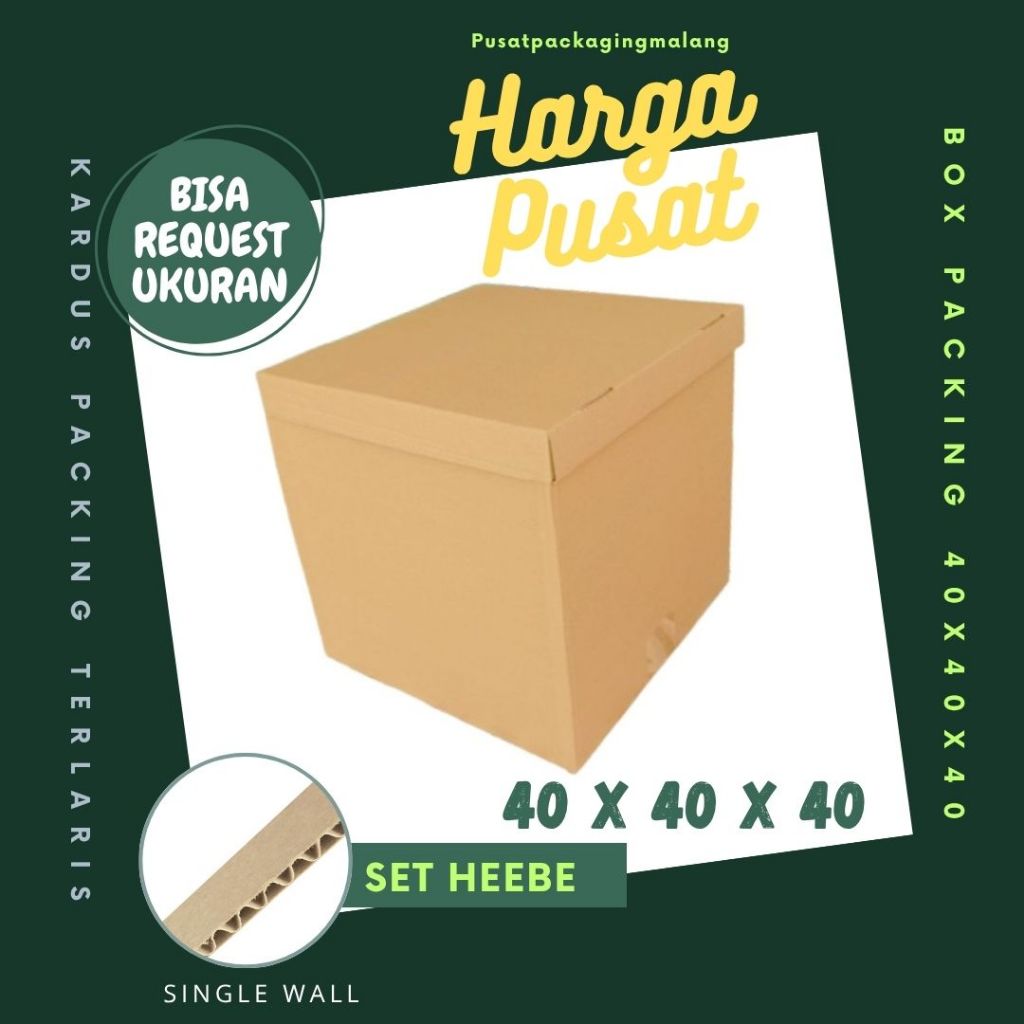 Kardus Kado 40x40x40 / 40x40x30 / 40x40x20 / 40x40x10 (Set Top/Bot Heebe) Kardus Packing/Karton/Paki