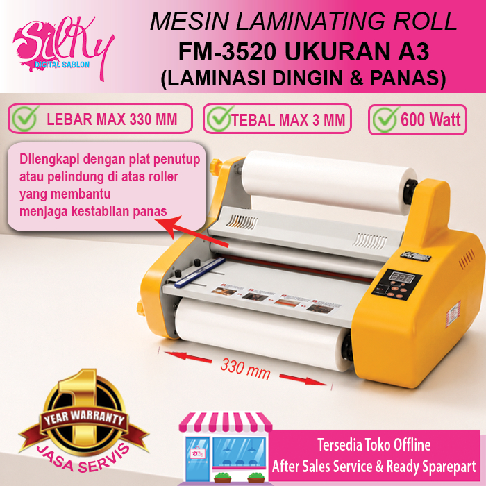 Mesin Laminating Roll FM 3520 | Laminator Roll 2 Sisi (Laminasi Panas & Dingin) | Mesin Laminasi Und