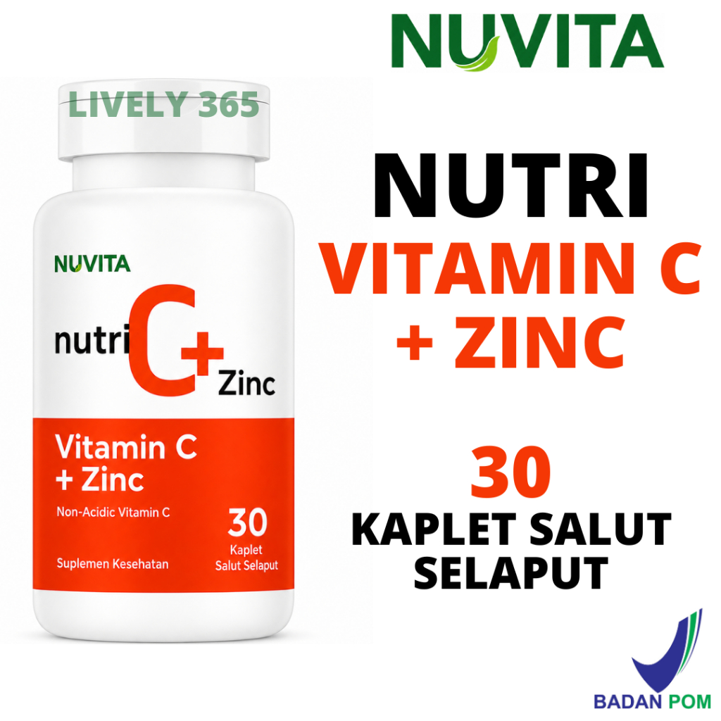 Nuvita Nutri Vitamin C + Zinc | 30 Kaplet