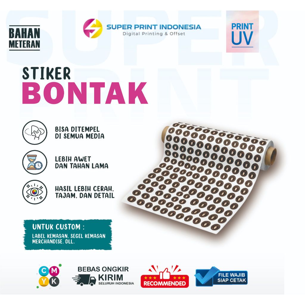 Cetak Stiker Bontak Premium / Print Uv Meteran
