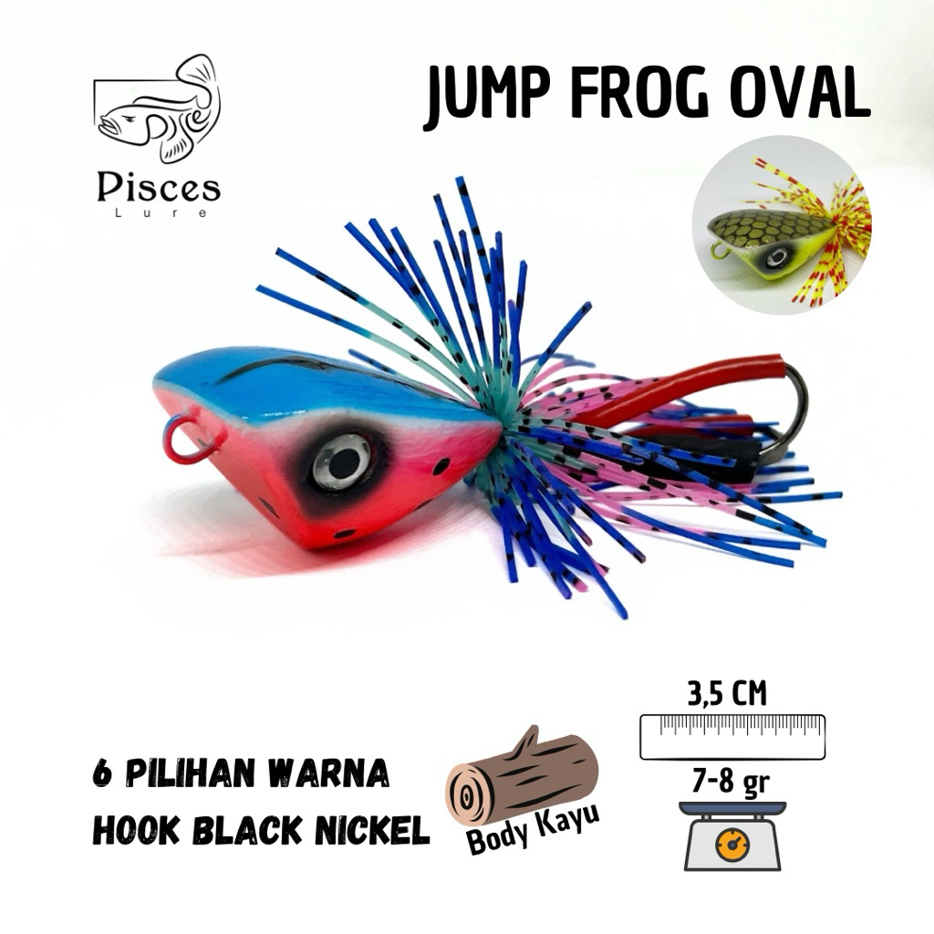 Jump Frog JF Oval 3,5 cm Pisces Lure Umpan Mancing Casting Gabus Snakehead