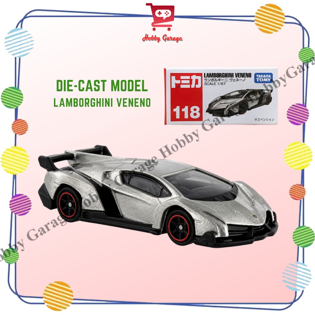 Miniatur Diecast Tomica Regular 118 Lamborghini Veneno Mobil Metal Takara Tomy
