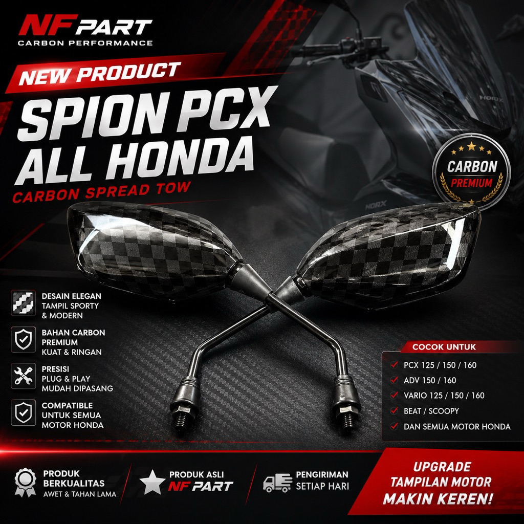 SPION PCX 160 CARBON CATUR UNIVERSAL SPION MODEL PCX UNIVERSAL DRAT BEAT VARIO VARIASI SPION PCX