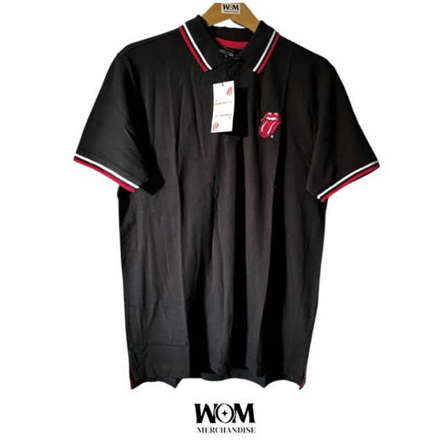 Polo Shirt The Rolling Stones - Logo Classic Vtg Black