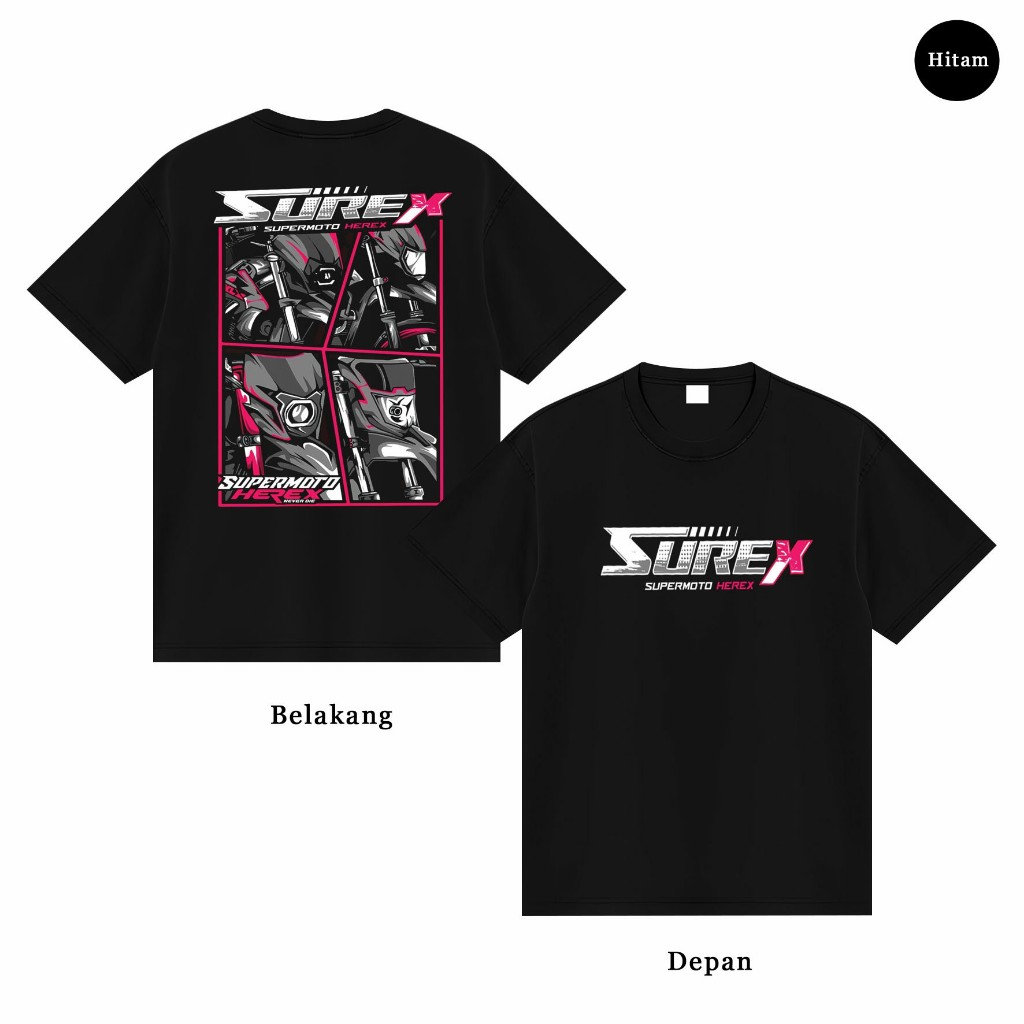 Kaos SUPERMOTO SUREX Baju Motor Herex Modifikasi Pria dan Wanita T-shirt Cotton Combed 24s