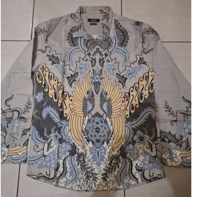 Preloved Kemeja Batik Pria Lengan Panjang merk M321 Size L