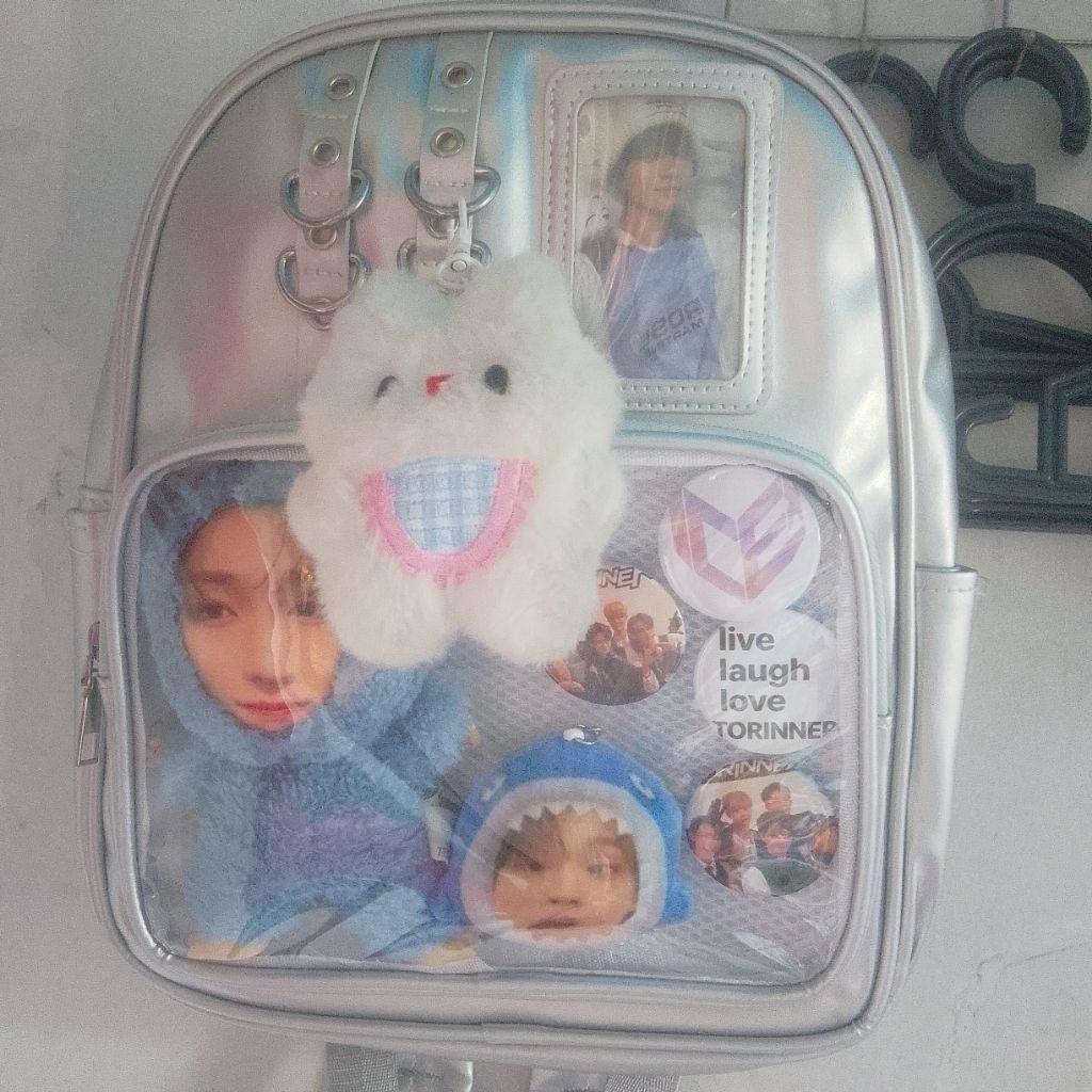 itabag ita bag tenshi kaiwai tas selempang tas ransel tas dekorasi lolita warna biru blue warna silv