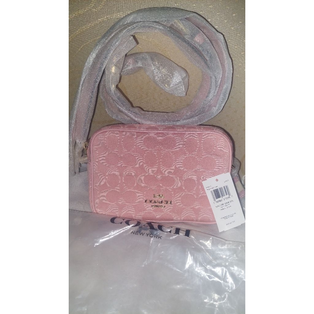 coach mini carey denim pink new nbu bag tas