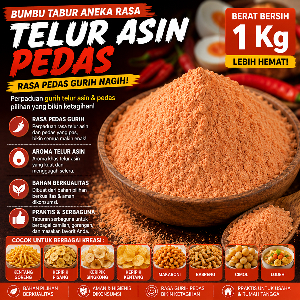 Bumbu Tabur Aneka Rasa Kiloan Rasa Telur Asin Pedas 1 Kg Bubuk Tabur Kebutuhan Memasak Cocok Buat Bu