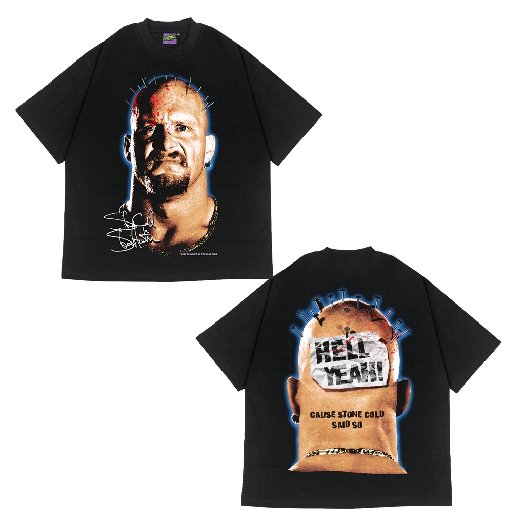 Stone Cold Steve Austin Oversized Vintage T-Shirt – Black