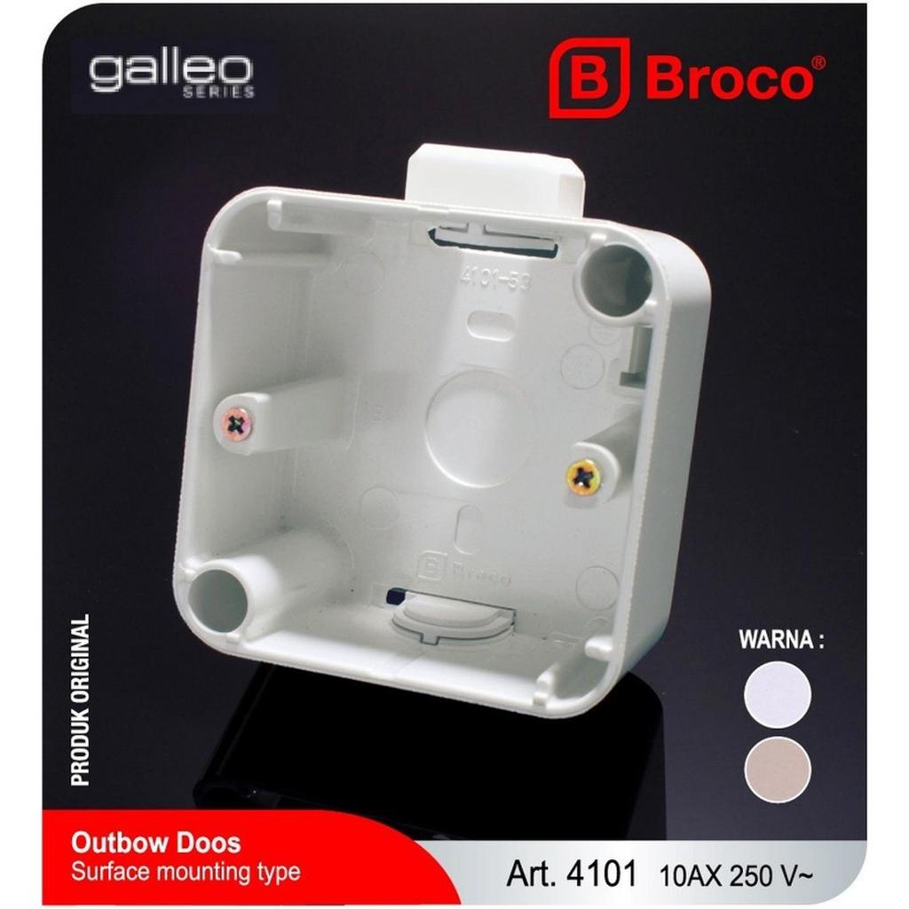 Broco Outbow Doos Galleo Gracio 4101 Original - OB Dus Kotak Dudukan Tempel Saklar Stop Kontak Putih