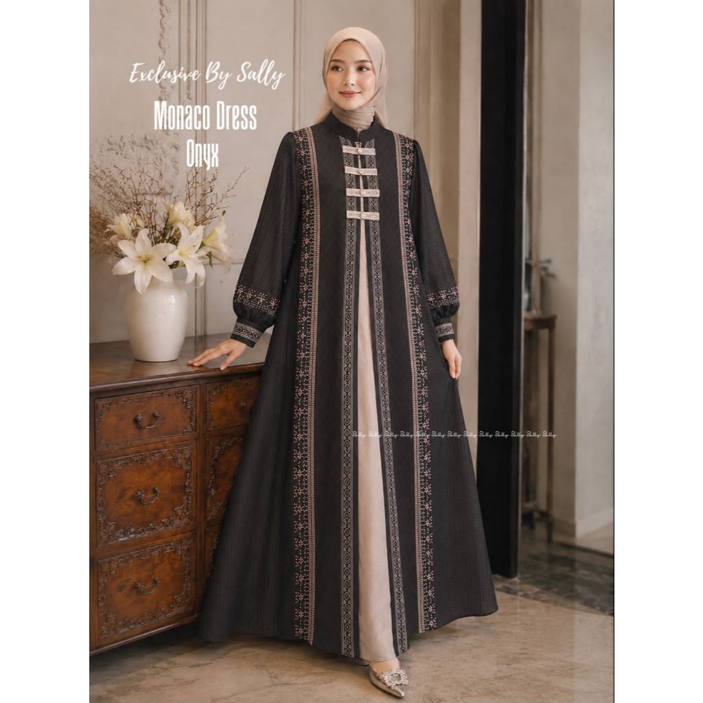 Sally Scarf- MONACO- DRESS  OUTER _FULL PRINTING- GAMIS MEWAH,Exclusive/ daily outfit / dress kondan
